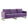 Lincoln Modern Purple Mid-Century Upholstered Velvet Sofa w/Gold Frame by LeisureMod