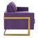 Lincoln Modern Purple Mid-Century Upholstered Velvet Sofa w/Gold Frame by LeisureMod