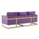Lincoln Modern Purple Mid-Century Upholstered Velvet Sofa w/Gold Frame by LeisureMod