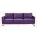 Lincoln Modern Purple Mid-Century Upholstered Velvet Sofa w/Gold Frame by LeisureMod
