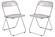 Lawrence Rose Pink Acrylic Folding Chair w/Metal Frame (Set of 2) by LeisureMod