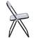 Lawrence Black Acrylic Folding Chair w/Black Metal Frame by LeisureMod