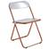 Lawrence Orange Acrylic Folding Chair w/Orange Metal Frame by LeisureMod