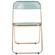Lawrence Jade Green Acrylic Folding Chair w/Gold Metal Frame by LeisureMod