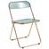 Lawrence Jade Green Acrylic Folding Chair w/Gold Metal Frame by LeisureMod