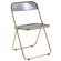 Lawrence Transparent Black Acrylic Folding Chair w/Gold Metal Frame by LeisureMod