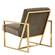 Montgomery Velvet Pinstripe Design Accent Armchair With Gold Frame Dark Grey by LeisureMod