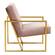 Montgomery Velvet Pinstripe Design Accent Armchair With Gold Frame Pink by LeisureMod