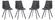 Markley Modern Leather Dining Chair With Metal Legs Set of 4, Charcoal Black by LeisureMod