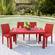 Weave Mace Red Armless Dining Chair (Set of 4) by LeisureMod