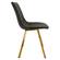 Markley Modern Leather Dining Chair w/Gold Legs Charcoal Black by LeisureMod