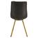 Markley Modern Leather Dining Chair w/Gold Legs Charcoal Black, Set of 2 by LeisureMod