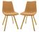 Markley Modern Leather Dining Chair w/Gold Legs Light Brown, Set of 2 by LeisureMod