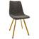 Markley Modern Leather Dining Chair w/Gold Legs Grey by LeisureMod