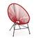 Montara Red Modern 3 Piece Outdoor Acapulco Lounge Patio Set w/Glass Top Table by Leisuremod