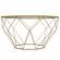 Malibu Large Modern Octagon Glass Top Coffee Table w/Gold Chrome Base by LeisureMod