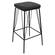 Millard Leather Bar Stool With Metal Frame, Charcoal Black by LeisureMod
