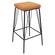 Millard Leather Bar Stool With Metal Frame, Light Brown by LeisureMod