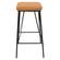 Millard Leather Bar Stool With Metal Frame, Light Brown by LeisureMod