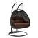 Mendoza Charcoal Wicker Hanging 2 Person Egg Swing Chair - Brown by LeisureMod