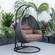 Mendoza Charcoal Wicker Hanging 2 Person Egg Swing Chair - Brown by LeisureMod