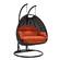 Mendoza Charcoal Wicker Hanging 2 Person Egg Swing Chair - Orange by LeisureMod