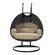 Mendoza Charcoal Wicker Hanging 2 Person Egg Swing Chair - Taupe by LeisureMod