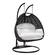 Mendoza Charcoal Wicker Hanging 2 Person Egg Swing Chair - White by LeisureMod