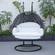 Mendoza Charcoal Wicker Hanging 2 Person Egg Swing Chair - White by LeisureMod