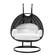 Mendoza Charcoal Wicker Hanging 2 Person Egg Swing Chair - White by LeisureMod