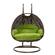 Mendoza Dark Brown Wicker Hanging 2 Person Egg Swing Chair - Light Green by LeisureMod