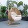 Mendoza Light Brown Wicker Hanging 2 Person Egg Swing Chair - Beige by LeisureMod
