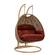 Mendoza Light Brown Wicker Hanging 2 Person Egg Swing Chair - Cherry by LeisureMod