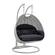 Mendoza Light Grey Wicker Hanging 2 Person Egg Swing Chair - Dark Grey by LeisureMod