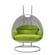 Mendoza Light Grey Wicker Hanging 2 Person Egg Swing Chair - Light Green by LeisureMod