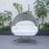 Mendoza Light Grey Wicker Hanging 2 Person Egg Swing Chair - White by LeisureMod