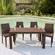 Mace Weave Design Outdoor Dining Table Brown by LeisureMod