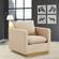 Nervo Velvet Accent Armchair w/Gold Frame - Beige by LeisureMod