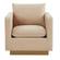 Nervo Velvet Accent Armchair w/Gold Frame - Beige by LeisureMod