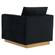 Nervo Velvet Accent Armchair w/Gold Frame - Midnight Black by LeisureMod