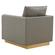 Nervo Leather Accent Armchair w/Gold Frame - Grey by LeisureMod