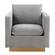 Nervo Velvet Accent Armchair w/Gold Frame - Light Grey by LeisureMod