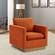 Nervo Velvet Accent Armchair w/Gold Frame - Orange Marmalade by LeisureMod