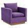 Nervo Velvet Accent Armchair w/Gold Frame - Purple by LeisureMod