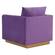 Nervo Velvet Accent Armchair w/Gold Frame - Purple by LeisureMod