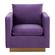 Nervo Velvet Accent Armchair w/Gold Frame - Purple by LeisureMod