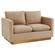 Nervo Modern Mid-Century Upholstered Velvet Loveseat w/Gold Frame - Beige by LeisureMod