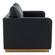 Nervo Modern Mid-Century Upholstered Leather Loveseat w/Gold Frame - Black by LeisureMod