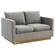 Nervo Modern Mid-Century Upholstered Velvet Loveseat w/Gold Frame - Light Grey by LeisureMod