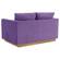 Nervo Modern Mid-Century Upholstered Velvet Loveseat w/Gold Frame - Purple by LeisureMod